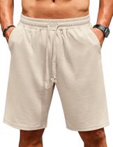 Shorts masculinos COOFANDY, casuais, de verão, elásticos, cinza claro, cáqui