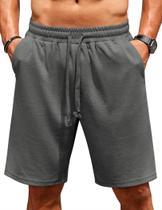 Shorts masculinos COOFANDY, casuais, de verão, praia, com cordão, cinza escuro