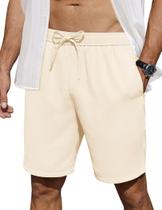 Shorts masculinos COOFANDY, com ajuste clássico, bolsos com cordão, bege Shorts masculinos COOFANDY, com ajuste clássico, bolsos com cordão, bege