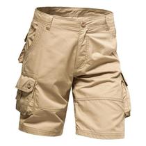 Shorts Masculinos de Algodão Plus Size para Verão - Com Vários Bolsos para Praia e Esportes