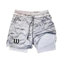 Shorts Masculinos De Corrida 2 Em 1 Com Camada Dupla E Malha Respirável Para Academia, Treino,