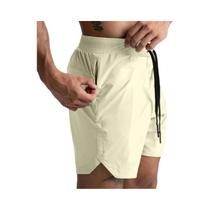 Shorts Masculinos De Corrida E Fitness De Secagem Rápida, Cor Sólida, Camada Única, Tecido Trançado,