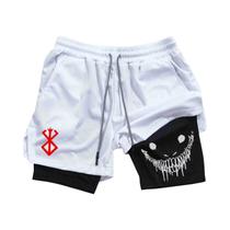 Shorts Masculinos De Secagem Rápida 2 Em 1 Anime Berserk Para Corrida, Fitness, Treino E Jogging