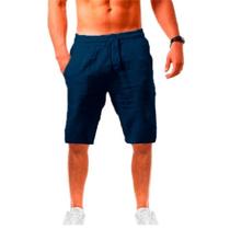 Shorts Masculinos de Verão - Algodão e Linho Respirável - Cor Sólida