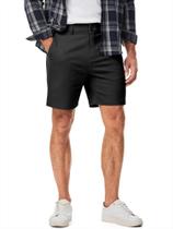 Shorts masculinos JMIERR Slim Fit Hybrid Chino 18 cm, costura interna, pretos, GG