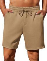 Shorts masculinos PINSPARK, casuais, ginástica, algodão cáqui