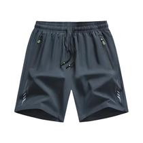 Shorts Masculinos Pretos De Secagem Rápida E Respiráveis Para Academia, Corrida E Treino Com Cordão