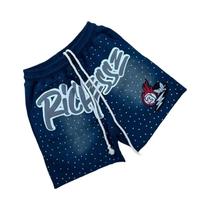 Shorts Masculinos Y2K Harajuku Com Estampa De Letras Em Strass, Secagem Rápida, Confortáveis E