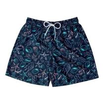 Shorts Mash Estampado Fundo Mar Masculino - Marinho