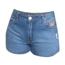 Shorts Max Denim Curto Premium Feminino - Jeans claro Shorts Max Denim Curto Premium Feminino - Jeans claro
