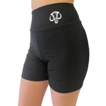 Shorts Meia Coxa Feminino Fitness Academia Preto Cintura Alta Mammuth Adventure