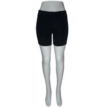 Shorts Meia Coxa Preto Suplex Cintura Alta