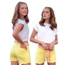 Shorts Menina Infanto-juvenil três opções de cores