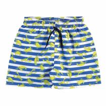 Shorts Microfibra BGR Listrado Azul/Branco