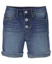 Shorts midi jeans The Children's Place Girls de cintura alta