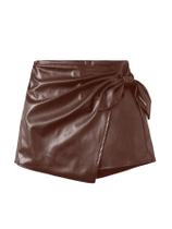 Shorts Milumia para meninas em couro PU franzido e elástico na cintura 7Y