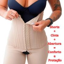 Shorts Modelador Cintura Alta 12 Barbatanas Alta Compressão - M09