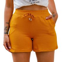 Shorts Moletinho Amarelo Mostarda