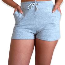 Shorts Moletom feminino bermuda Moletinho Curto Com Bolso