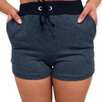 Shorts Moletom feminino bermuda Moletinho Curto Com Bolso