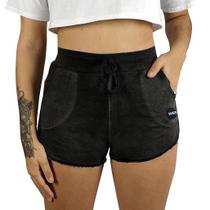 Shorts Moletom Feminino Estonado WSS Moon Black Shorts Moletom Feminino Estonado WSS Moon Black