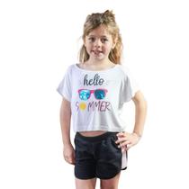 Shorts Moletom Feminino Infantil Recorte