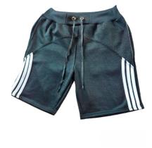 Shorts Moletom Preto com Listras