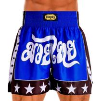 Shorts Muay Thai Boxe Bermuda Calção Modelo Estrela Azul