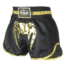 Shorts Muay Thai Venum Elite Gold Masculino Preto/Dourado
