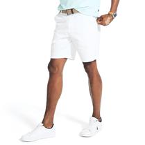 Shorts Nautica Classic Fit Flat Front Stretch Chino brancos