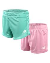 Shorts New Balance Girls Active, pacote com 2 bolsos, 7 a 16
