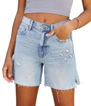 Shorts Only Puff Ripped Stressed Jean High Waisted Blue GG