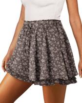 Shorts Onlypuff Flowy Chiffon Ruffle Skorts cinza para mulheres