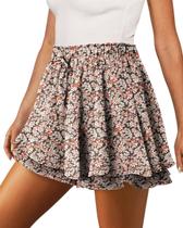 Shorts Onlypuff Flowy Chiffon Ruffle Skorts White Orange XL