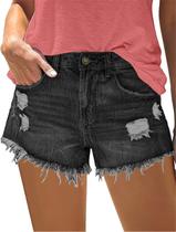 Shorts Onlypuff Hot Vintage Frayed Ripped Casual Jeans femininos