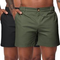 Shorts Oymyakon masculinos casuais de algodão chino de 15 cm com bolsos Shorts Oymyakon masculinos casuais de algodão chino de 15 cm com bolsos