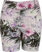 Shorts Pau a Pique Linho Floral Verde