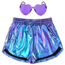 Shorts Perfashion femininos Alien Glittery Halloween 80s Disco