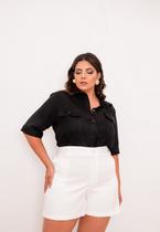 Shorts Plus Size Alfaiataria Elástico no cós