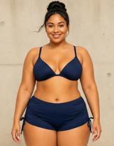 Shorts Plus Size Calcinha Bionda Sunquíni Regulagem Corda Amarrar Sunkíni Moda Praia Verão