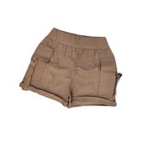 Shorts Plus Size Feminino Cargo Bolso Barra Dobrada 0515