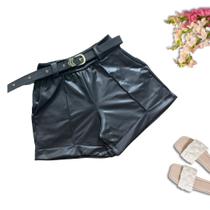 Shorts Plus Size Feminino Cirrê Cinto Barrado c Bolso 0648