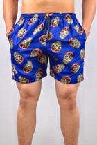 Shorts Praia Masculino Helmet Skull - Azul Royal Shorts Praia Masculino Helmet Skull - Azul Royal