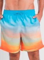 Shorts Praia Mash 615.37 Masculino Por Do Sol Com Bolsos Poliéster T. P/GG