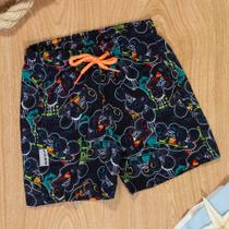 Shorts Praia Menino Corrida Truck Proteção UV Preto