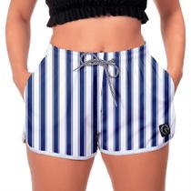 Shorts Premium Faixas Verticais Azuis W2 (feminino) - W2 Store