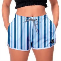 Shorts Premium Verticais Tons Azuis W2 (feminino) Shorts Premium Verticais Tons Azuis W2 (feminino)