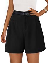 Shorts PRETTYGARDEN 2025 Verão Cintura Alta Pantalona Preta P Shorts PRETTYGARDEN 2025 Verão Cintura Alta Pantalona Preta P