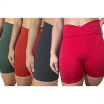 Shorts Rewan Feminino Academia Fitness Acinturado Cós Alto