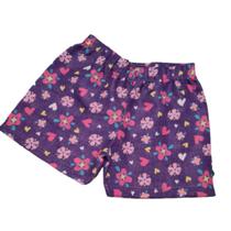 Shorts Roxo Florido Tamanho 08